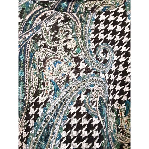 Susan Graver M/L Pullover Cape Style Sweater Argile Leaf Pattern - Picture 5 of 7